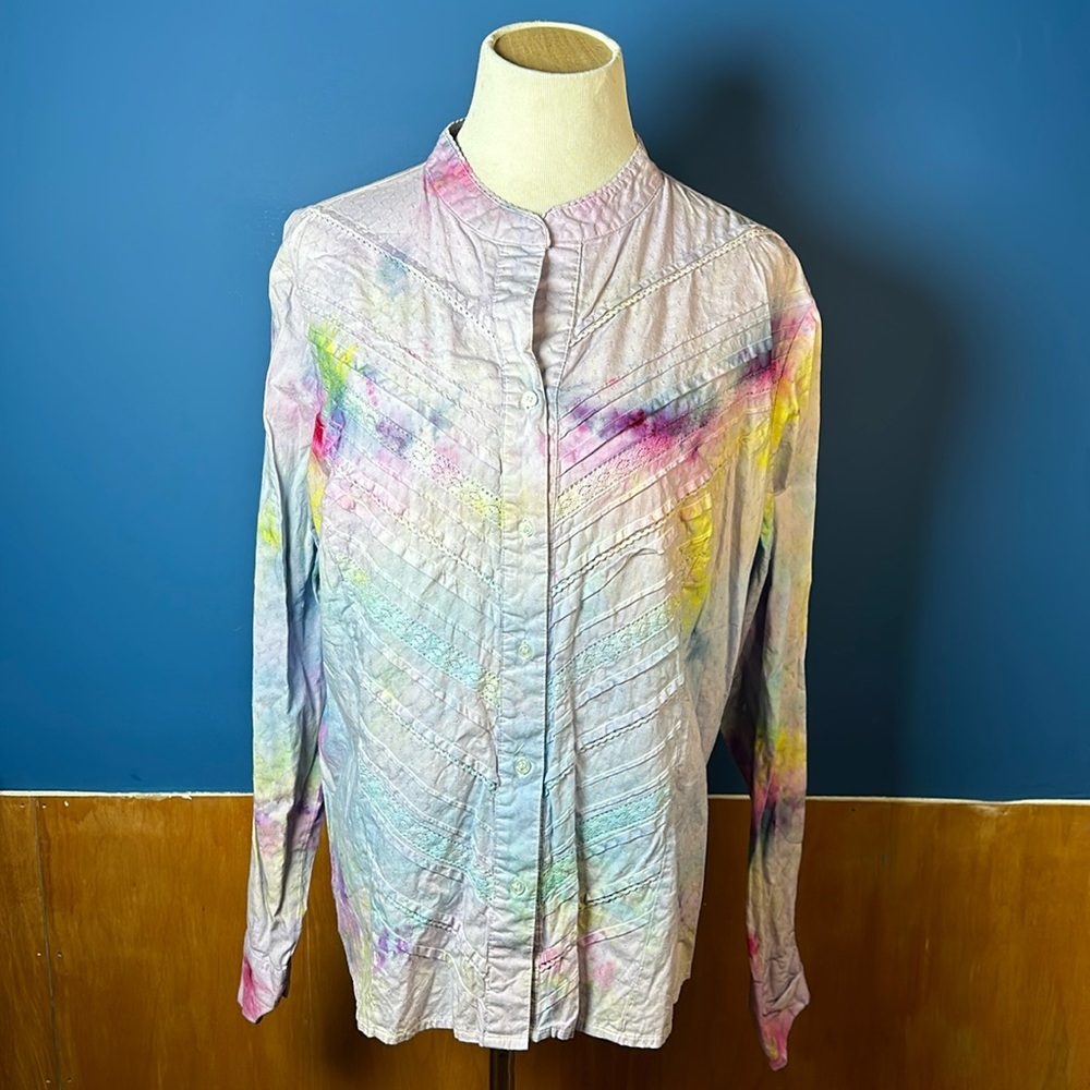 Tye dye button down shirt